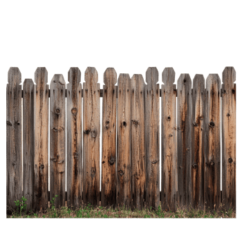 Wooden fence with weathered texture against a transparent background showcasing rustic charm and simplicity, wooden fence on transparent background png