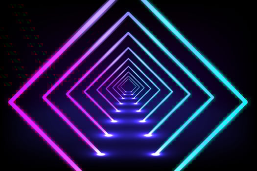 illustration of Neon glowing lines and abstract dark gradient background vector