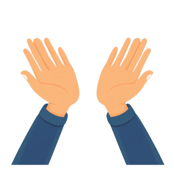Open human hands presenting something with a neutral background in a creative and artistic manner, flat human open hands holding or presenting something isolated on transparent background png