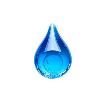 A single blue liquid droplet isolated on a transparent background showcasing its vivid color and shape, single blue liquid droplet isolated on transparent background png