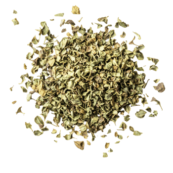 Dried oregano leaves spread on a transparent background showcasing their texture and color in natural light, Dried Oregano on transparent background png