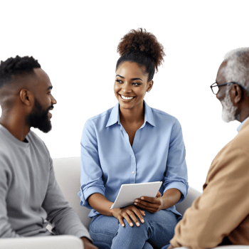 A man and woman sitting on a couch with a man and woman png