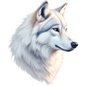 Majestic Arctic Wolf Head Portrait png