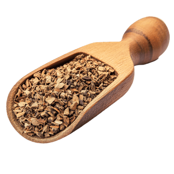 Dried oregano in a wooden scoop on a transparent background showcasing its rich texture and aroma, Dried regano in wood scoop on transparent background png