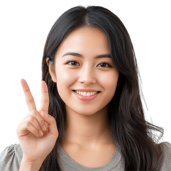 Happy Asian woman outdoors showing an ok hand sign and smiling brightly during a sunny day, Portrait happy Asian woman shows ok hand sign and looking at the camera transparent background png