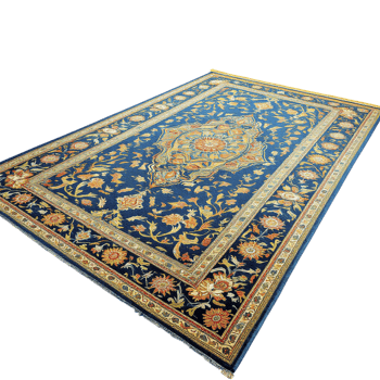 A blue oriental rug with an ornate design png