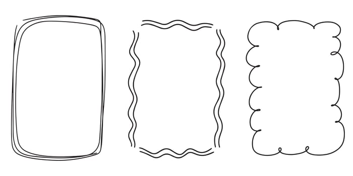 Various frames doodle hand drawn for element and illustration vector