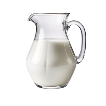 Glass jug of fresh milk isolated on transparent background png
