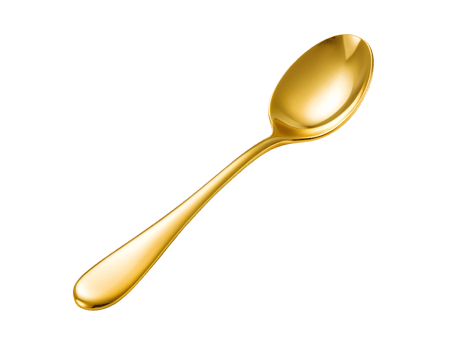 Gold spoon isolated on transparent background png