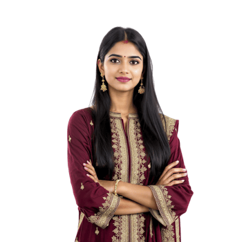 An indian woman in a maroon suit png