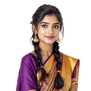 A young indian woman in a sari png