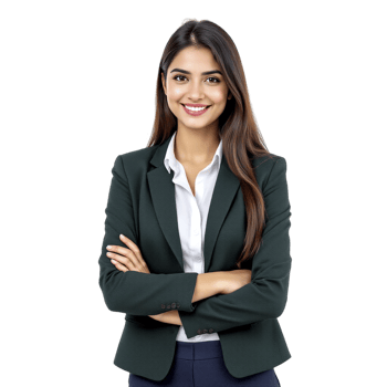 A beautiful young woman in a business suit png