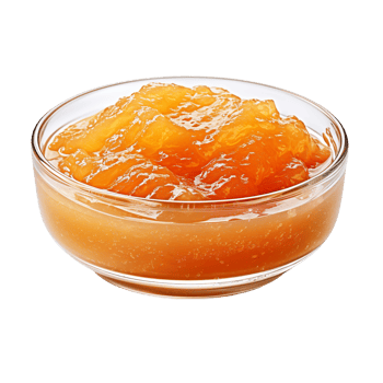 glass bowl of apricot jam isolated on transparent background png