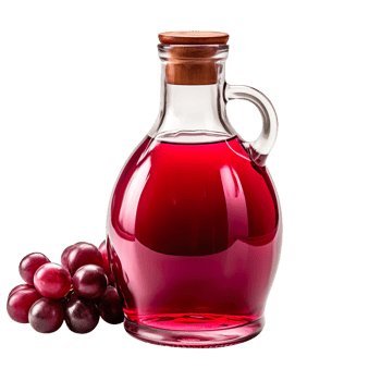 Glass jar with red grape vinegar isolated on transparent background png