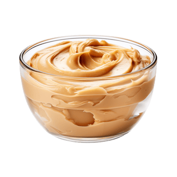 Glass bowl of peanut butter isolated on transparent background png