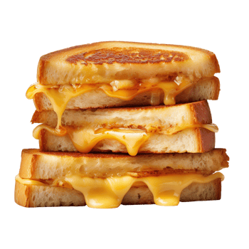 Grilled cheese sandwich isolated on transparent background png