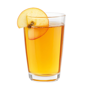 A refreshing glass of apple juice garnished with a slice of apple on a transparent background, Full glass of orange juice isolated on transparent background png