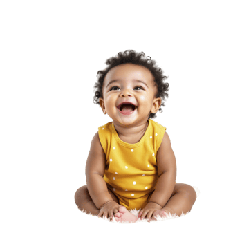 A baby laughing on a black background png