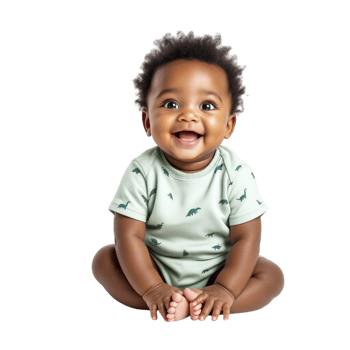 A baby sitting on the floor smiling png