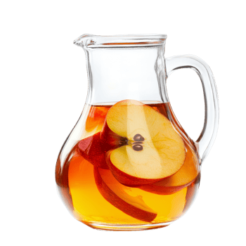 Refreshing apple juice in a pitcher with sliced apples against a transparent background, Apple juice in a pitcher isolated png