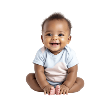 A baby sitting on the floor smiling png