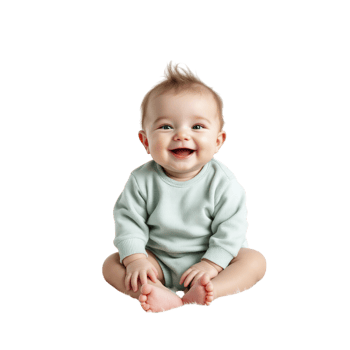 A baby sitting on the floor smiling png