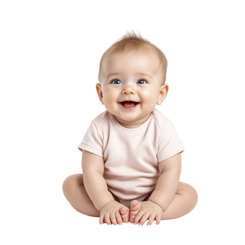 A baby sitting on the floor smiling png