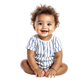 A baby sitting on the floor with a smile on his face png