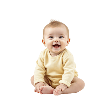 A baby sitting on the floor with a smile png