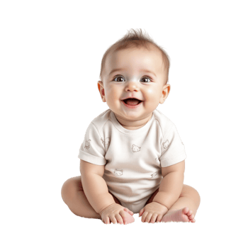 A baby sitting on the floor smiling png