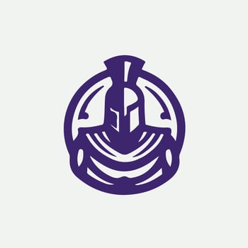 Shielded Path Linear Spartan Collection Logo Design vector