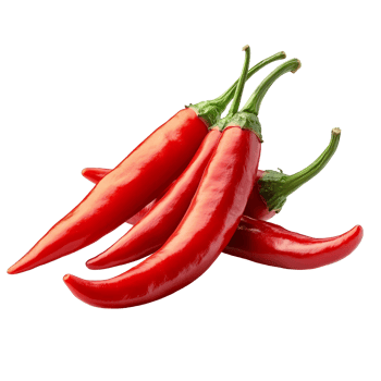 Fresh red chili peppers arranged on a transparent background showcasing their vibrant color and shape, Red chili pepper isolated on transparent background png