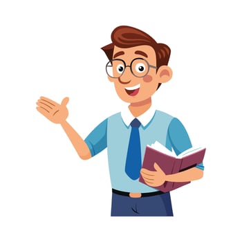 Male Teacher Providing Instructions with Book vector
