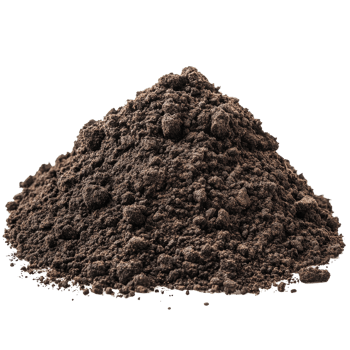 Natural black soil on a transparent background highlights its texture and quality for gardening and landscaping, soil isolated on transparent background cutout png