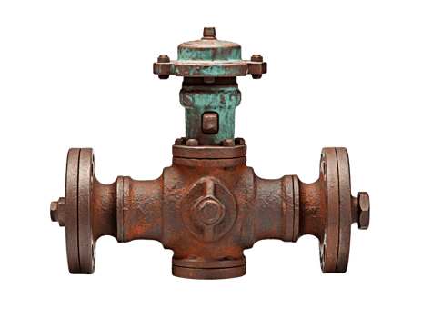 Old rusty valve isolated on transparent background png