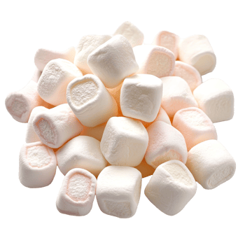 A pile of soft, fluffy marshmallows resting on a clean, transparent surface inviting sweet culinary creativity, marshmallows on transparent background png