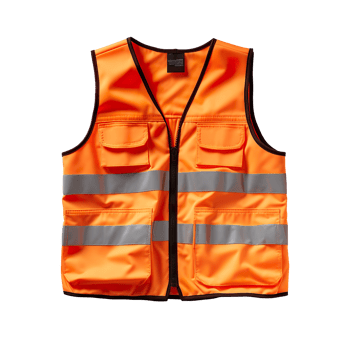 Orange safety vest isolated on transparent background png