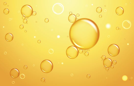 Oil bubbles on a yellow background vector