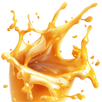 Splash of golden caramel creates a dynamic motion png