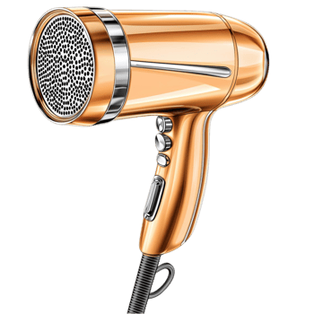 golden hair dryer is designed for professional styling and drying png