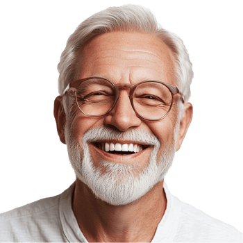 Elderly man with a joyful smile radiates happiness and wisdom png