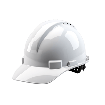 Shining White Safety Helmet isolated on transparent background png