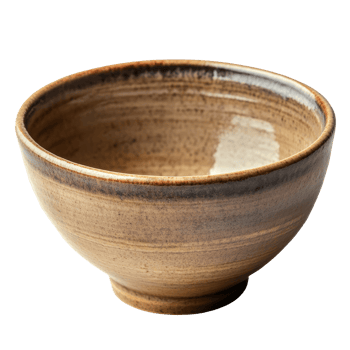 Ceramic bowl isolated on a transparent background showcasing its elegant design and earthy tones for diverse culinary uses, ceramic bowl isolated on transparnt png