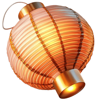 Glowing orange paper lantern represents warmth celebration and tradition png