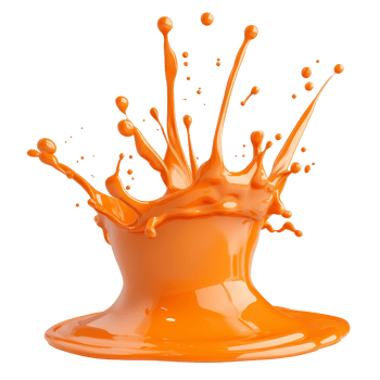 Vibrant orange paint splash against a clean transparent background, showcasing dynamic motion and artistic creativity, the Orange paint splash isolated transparent background png