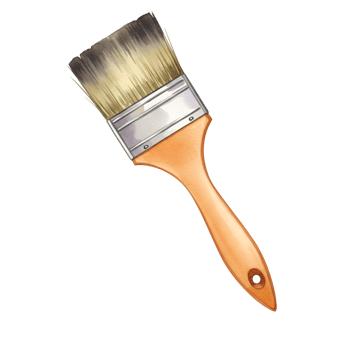 High Quality Watercolor Paintbrush Wooden Handle Artistic Tool craft image supply design object png