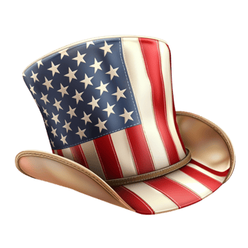 Patriotic hat with the American flag design png