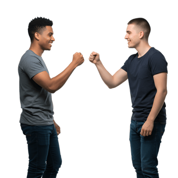 Happy Diverse Men Fist Bumping Friendship Success Teamwork man bond unity joyful casual people png
