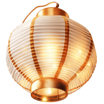 Glowing paper lantern with a warm light png