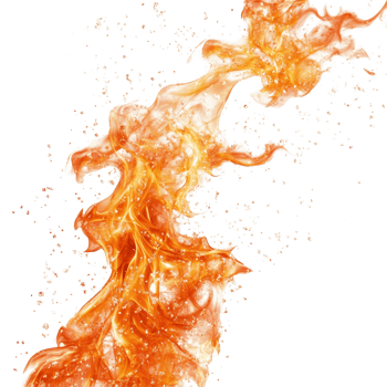 Captivating fire flames dancing against a transparent background, showcasing vibrant colors and intricate shapes, Fire on transparent background png